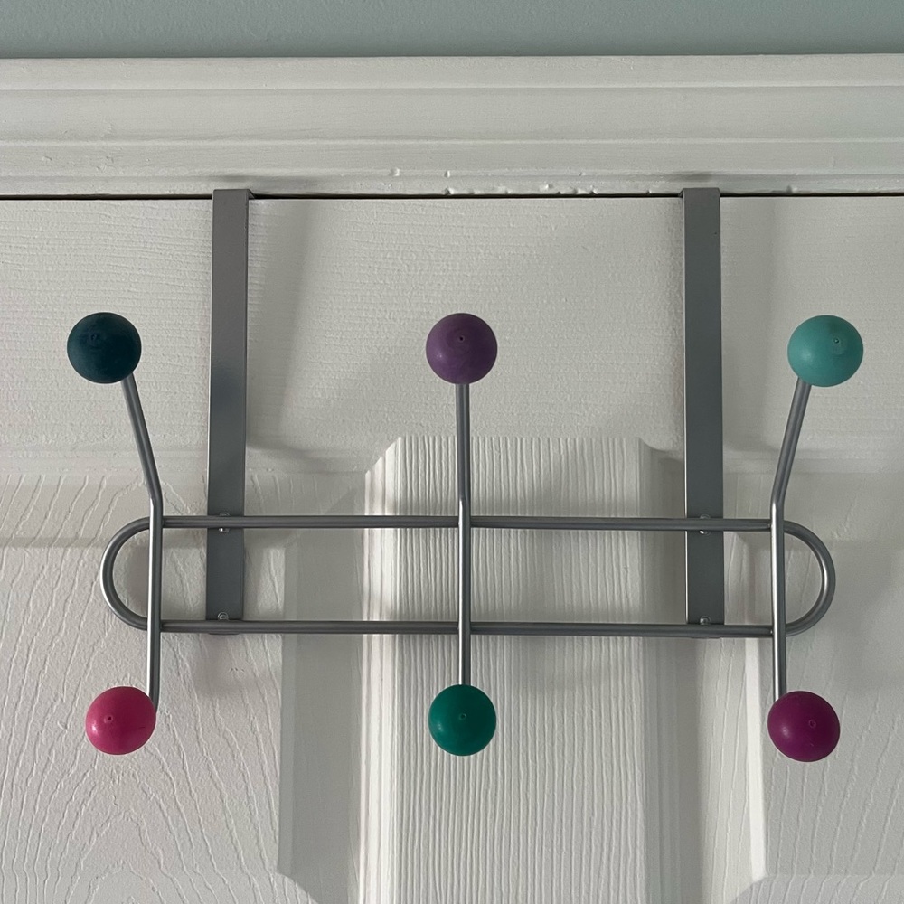 Children’s/Kid’s Silver w/ Multi Colored Over The Door Hooks